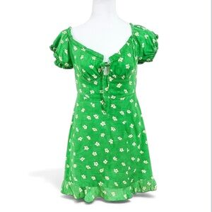 Urban Outfitters Green Floral Mini Dress – Size M